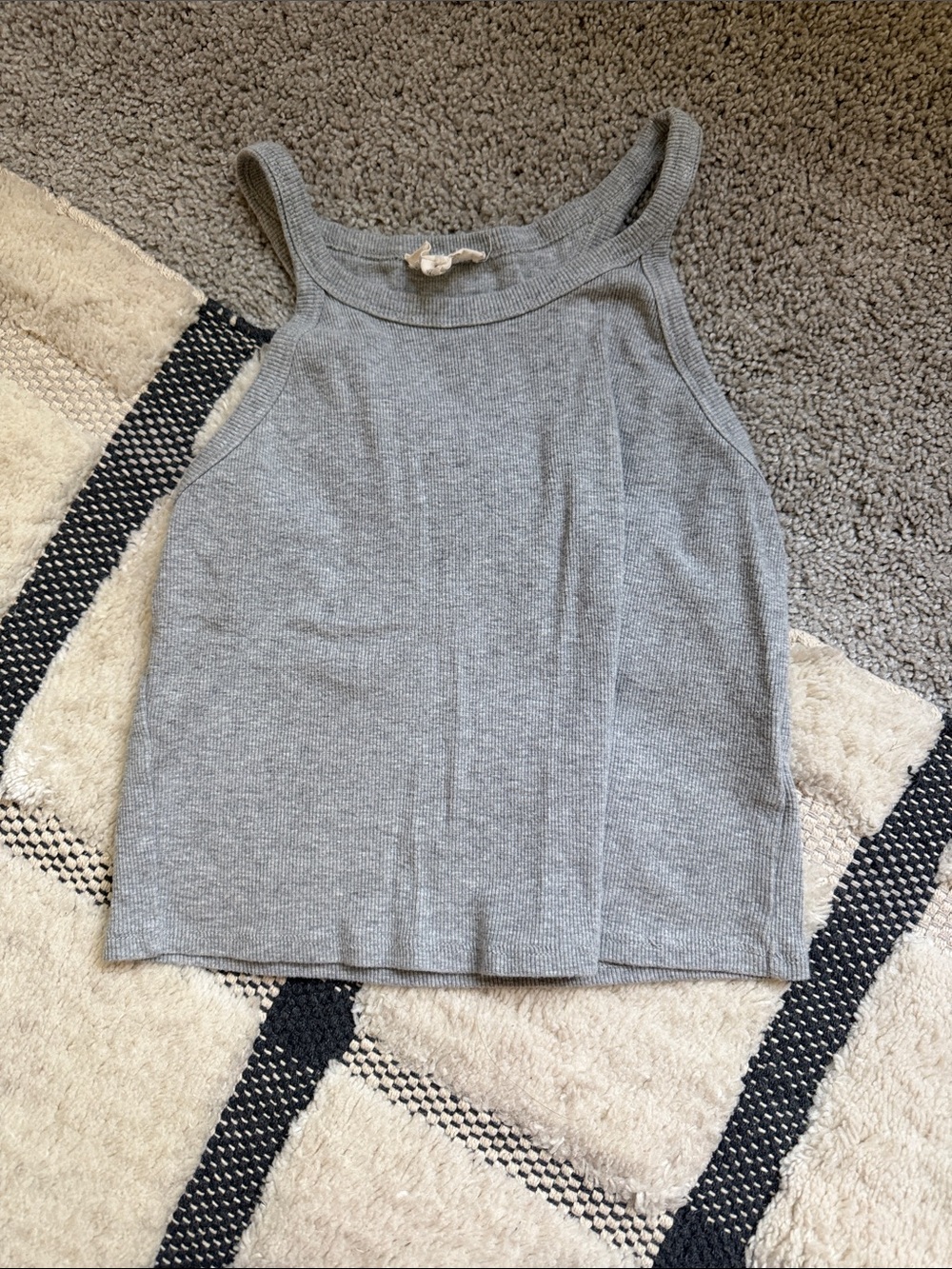 Women’s Grey Ribbed Tank Top